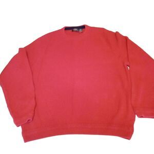 Vintage Saddlebred Red SZ L Sweater Grandpa Cotton Crew Neck